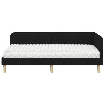Eckbettgestell Schwarz 90 x 190 cm Stoff
