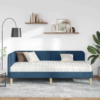 Eckbettgestell Blau 90 x 190 cm Stoff