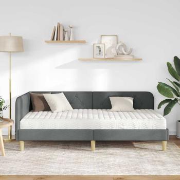 Eckbettgestell Dunkelgrau 100 x 200 cm Stoff