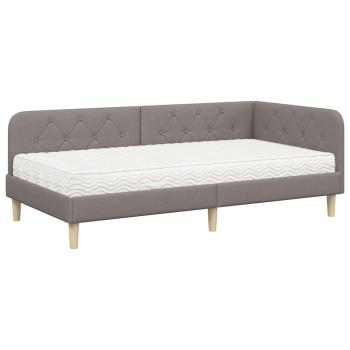 Eckbettgestell Taupe 100 x 200 cm Stoff