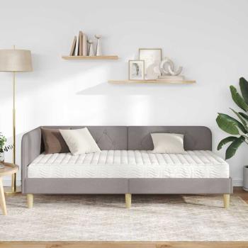 Eckbettgestell Taupe 100 x 200 cm Stoff