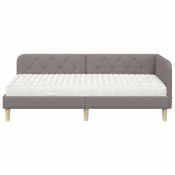 Eckbettgestell Taupe 100 x 200 cm Stoff