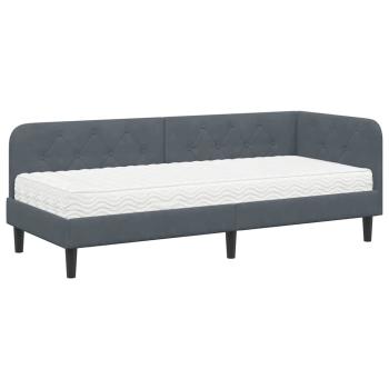Eckbettgestell Dunkelgrau 80 x 200 cm Samt