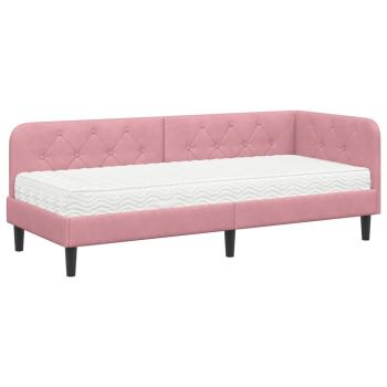 Eckbettgestell Rosa 80 x 200 cm Samt
