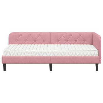 Eckbettgestell Rosa 80 x 200 cm Samt