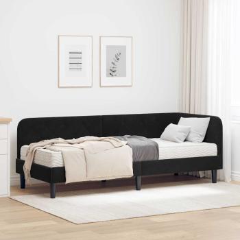ARDEBO.de - Eckbettgestell Schwarz 80 x 200 cm Samt