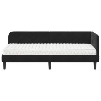 Eckbettgestell Schwarz 80 x 200 cm Samt