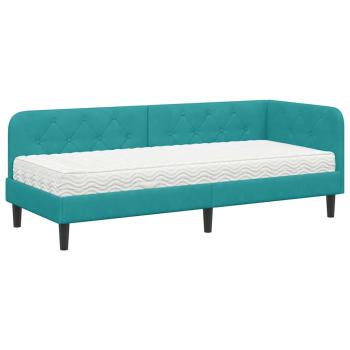 Eckbettgestell Türkis 80 x 200 cm Samt