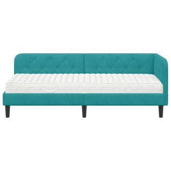 Eckbettgestell Türkis 80 x 200 cm Samt