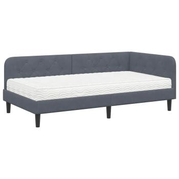 Eckbettgestell Dunkelgrau 90 x 190 cm Samt