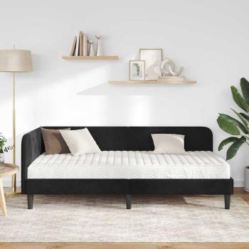 Eckbettgestell Schwarz 90 x 190 cm Samt