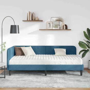 Eckbettgestell Blau 90 x 200 cm Samt
