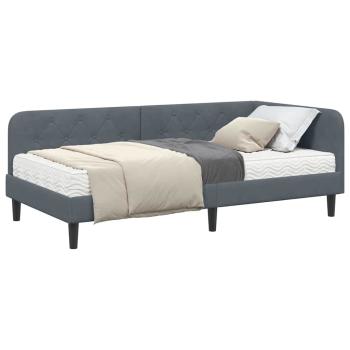Eckbettgestell Dunkelgrau 100 x 200 cm Samt