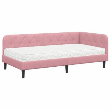 Eckbettgestell Rosa 100 x 200 cm Samt