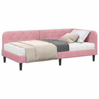 Eckbettgestell Rosa 100 x 200 cm Samt