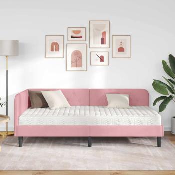 Eckbettgestell Rosa 100 x 200 cm Samt