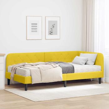 ARDEBO.de - Eckbettgestell Gelb 100 x 200 cm Samt