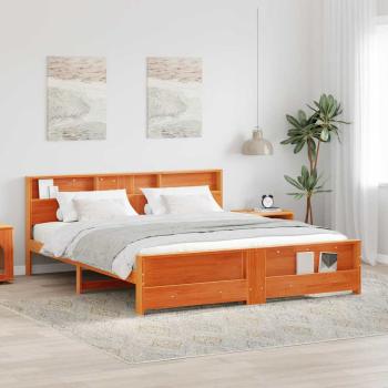 ARDEBO.de - Bettrahmen Wachsbraun 180 x 200 cm Massives Kiefernholz