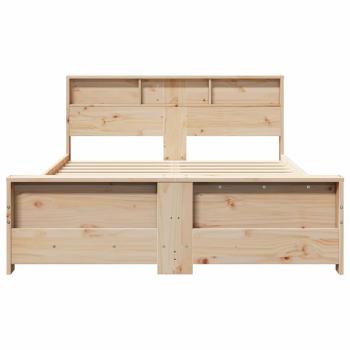 Bettrahmen mit Regal Braun 150 x 200 cm Massives Kiefernholz