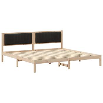 Bettrahmen Schwarz 200 x 200 cm Massives Kiefernholz