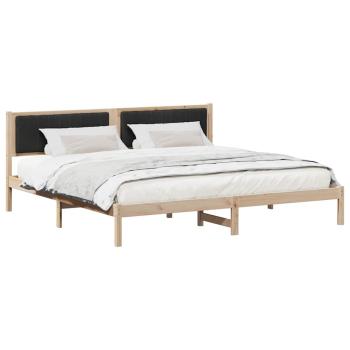Bettrahmen Schwarz 200 x 200 cm Massives Kiefernholz