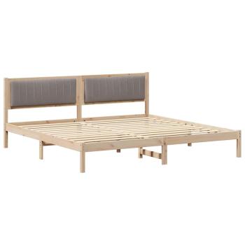 Bettrahmen mit Kopfteil Taupe 200 x 200 cm Massives Kiefernholz