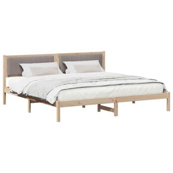 Bettrahmen mit Kopfteil Taupe 200 x 200 cm Massives Kiefernholz
