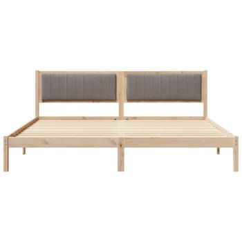 Bettrahmen mit Kopfteil Taupe 200 x 200 cm Massives Kiefernholz