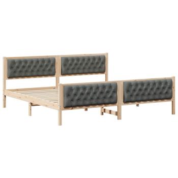 Bettrahmen Dunkelgrau 200 x 200 cm Massives Kiefernholz