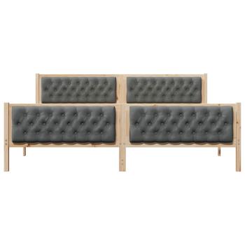 Bettrahmen Dunkelgrau 200 x 200 cm Massives Kiefernholz