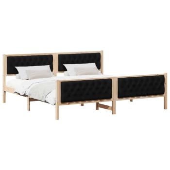 Bettrahmen Schwarz 200 x 200 cm Massives Kiefernholz