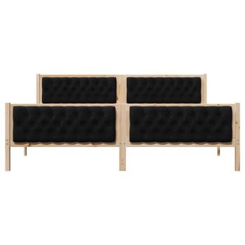 Bettrahmen Schwarz 200 x 200 cm Massives Kiefernholz