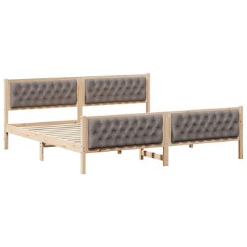 Bettrahmen mit Kopfteil Taupe 200 x 200 cm Massives Kiefernholz