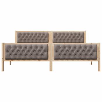 Bettrahmen mit Kopfteil Taupe 200 x 200 cm Massives Kiefernholz