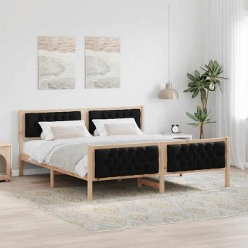 ARDEBO.de - Bettrahmen Schwarz 180 x 200 cm Massives Kiefernholz
