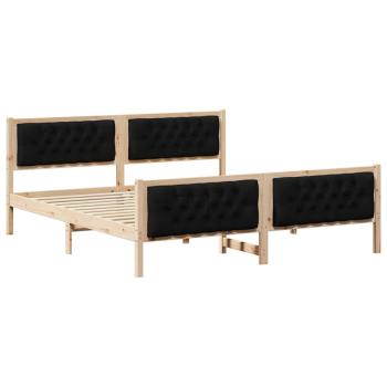 Bettrahmen Schwarz 180 x 200 cm Massives Kiefernholz