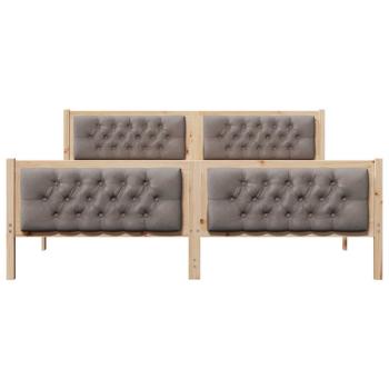 Bettrahmen mit Kopfteil Taupe 180 x 200 cm Massives Kiefernholz