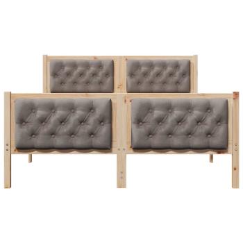 Bettrahmen mit Kopfteil Taupe 150 x 200 cm Massives Kiefernholz