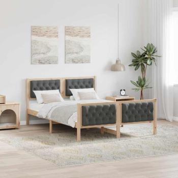 ARDEBO.de - Bettrahmen Dunkelgrau 140 x 200 cm Massives Kiefernholz