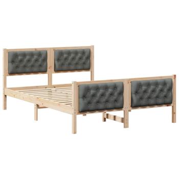Bettrahmen Dunkelgrau 140 x 200 cm Massives Kiefernholz