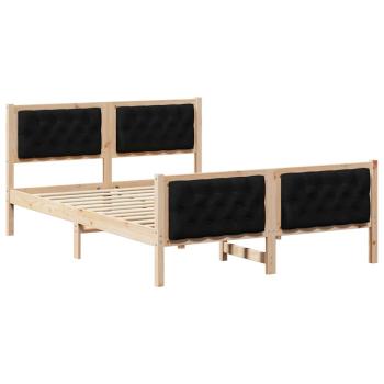 Bettrahmen Schwarz 140 x 200 cm Massives Kiefernholz