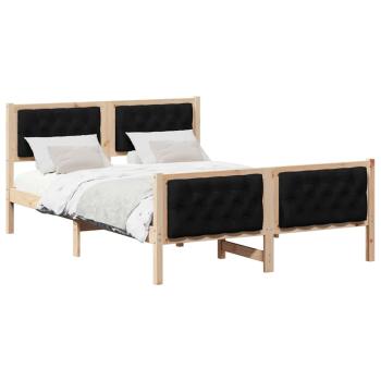 Bettrahmen Schwarz 140 x 200 cm Massives Kiefernholz