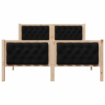 Bettrahmen Schwarz 140 x 190 cm Massives Kiefernholz