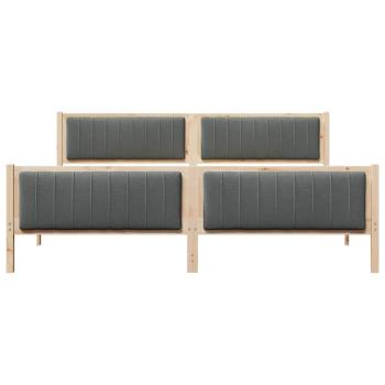 Bettgestell Braun und Dunkelgrau 200 x 200 cm Massivholz Kiefer