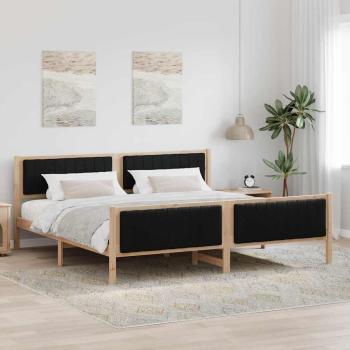 ARDEBO.de - Bettgestell Braun und Schwarz 200 x 200 cm Massivholz Kiefer