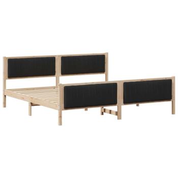 Bettgestell Braun und Schwarz 200 x 200 cm Massivholz Kiefer