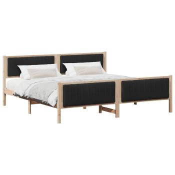 Bettgestell Braun und Schwarz 200 x 200 cm Massivholz Kiefer