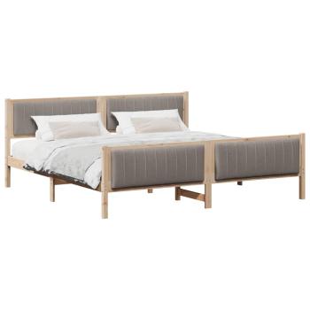 Bettgestell Braun und Taupe 200 x 200 cm Massivholz Kiefer