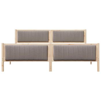 Bettgestell Braun und Taupe 200 x 200 cm Massivholz Kiefer