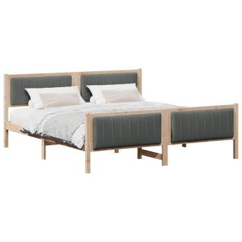 Bettgestell Braun und Dunkelgrau 180 x 200 cm Massivholz Kiefer